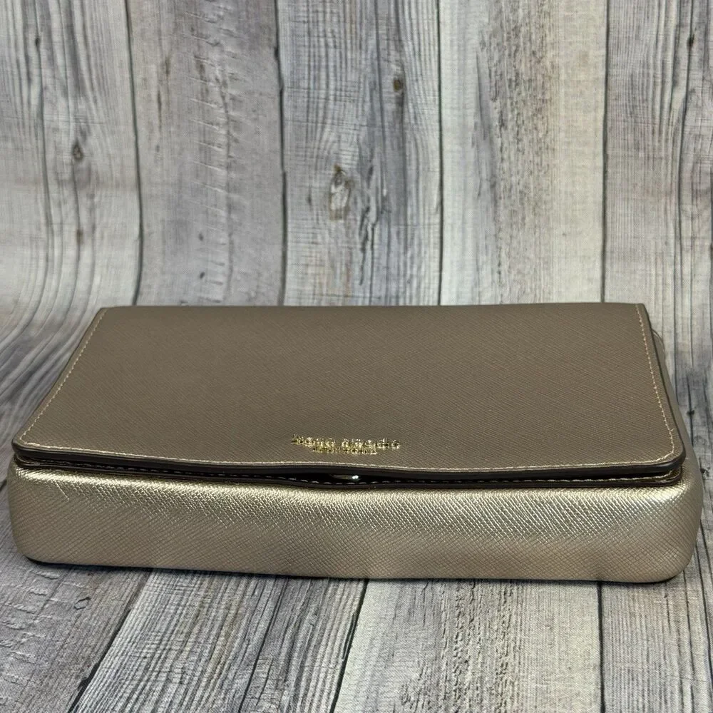 Kate Spade New York Purse Bag Women’s O/S Pale Gold Leather Shoulder